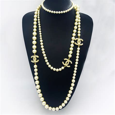 chanel pearl and diamond necklace|authentic chanel necklace for sale.